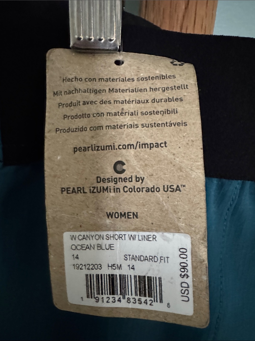 Pearl Izumi Ocean Blue Women’s Cycling Shorts with Black Waistband ~ 13 - Picture 5 of 5